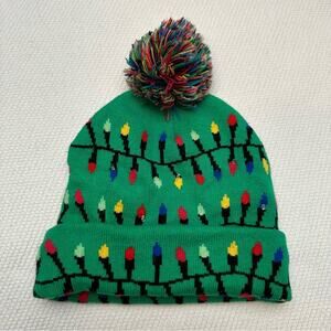 Christmas Lights Design Green Colorful Beanie